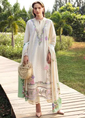 Sable Vogue Luxury Embroidered Lawn 3 Piece Unstitched Suit SV24LL-07 IVY