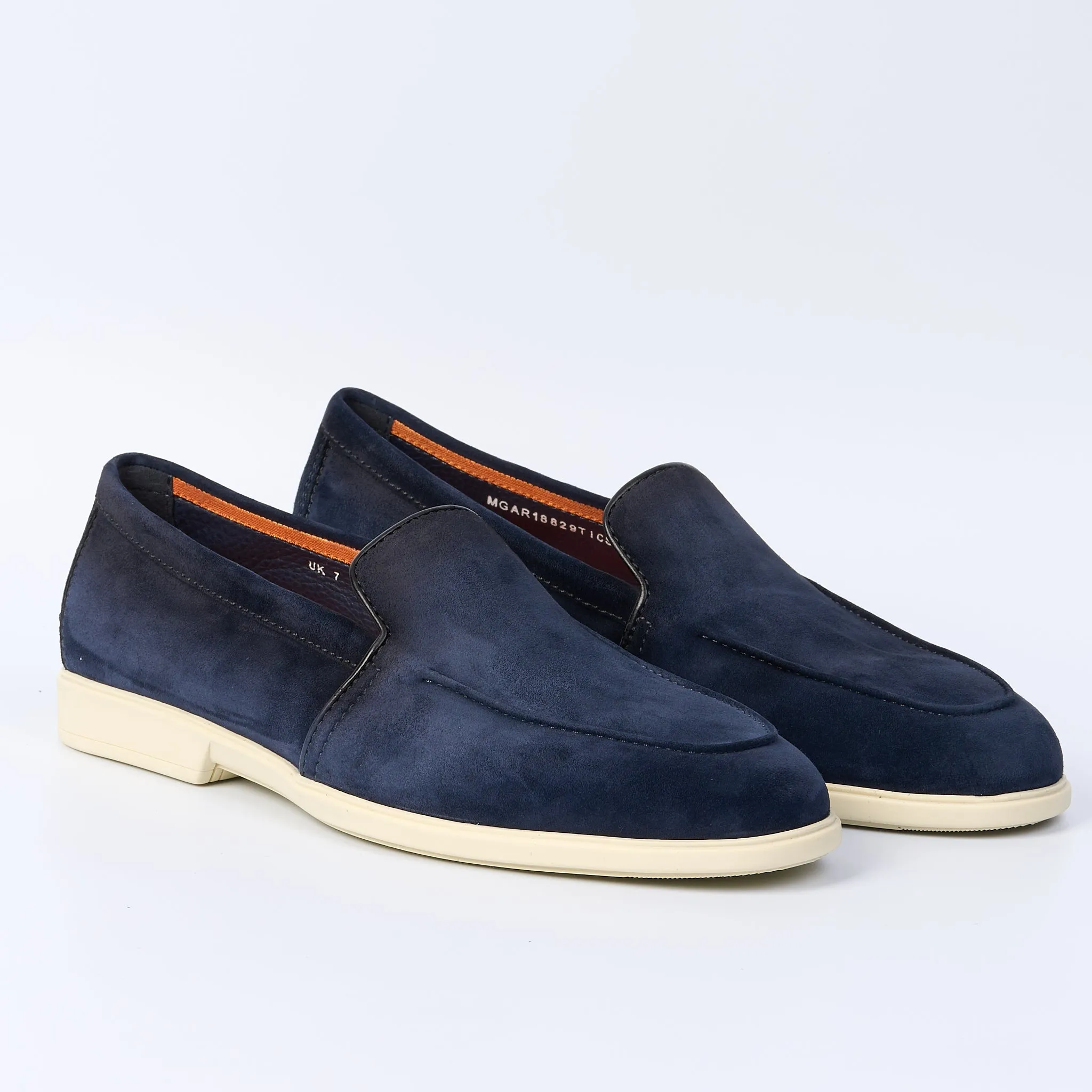 Santoni Mocassino Fondo Gomma Blu Uomo