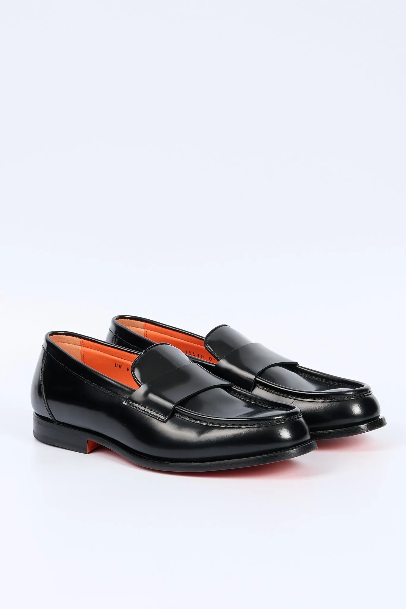 Santoni Mocassino Pelle Nero Uomo