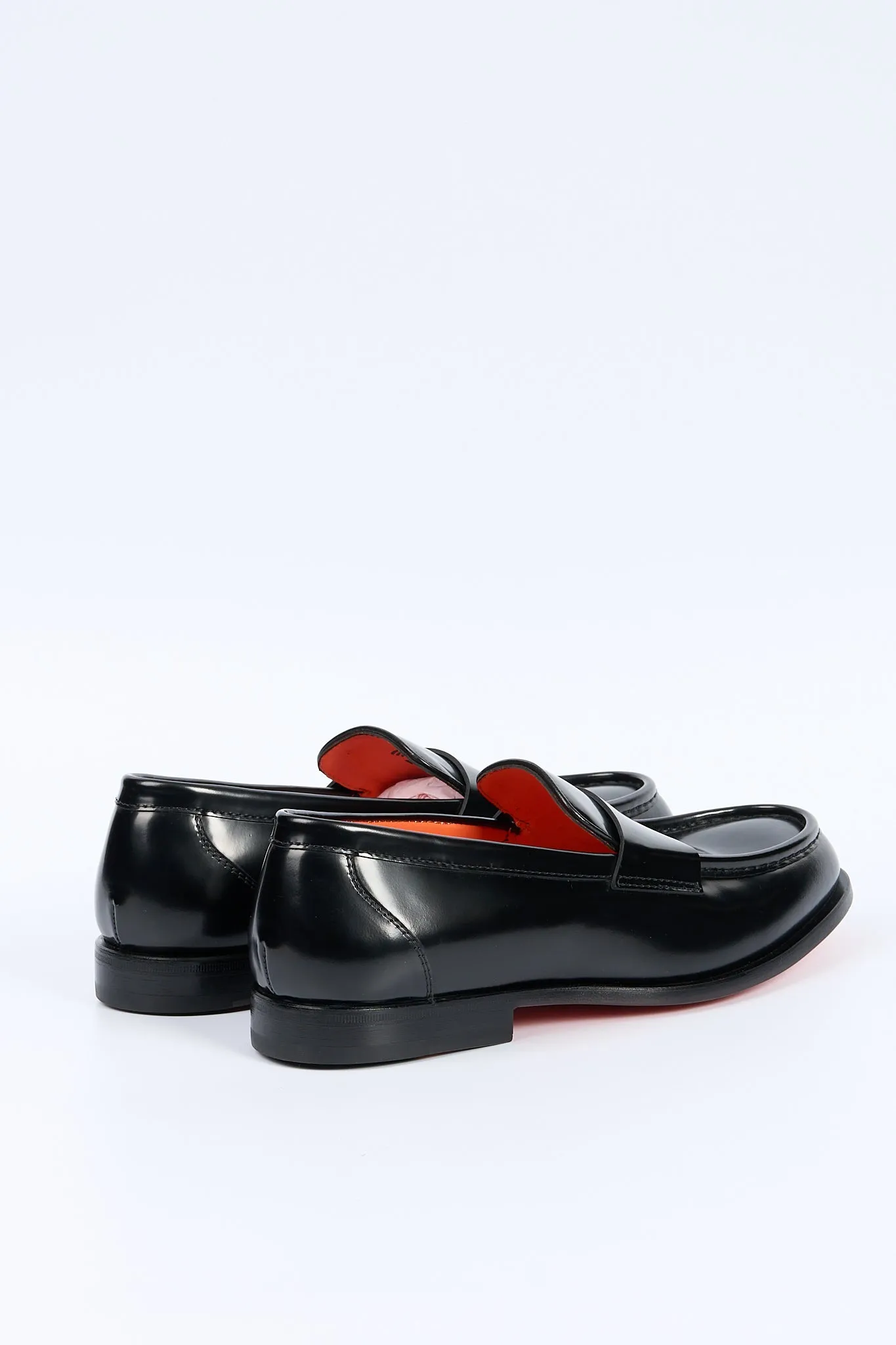 Santoni Mocassino Pelle Nero Uomo