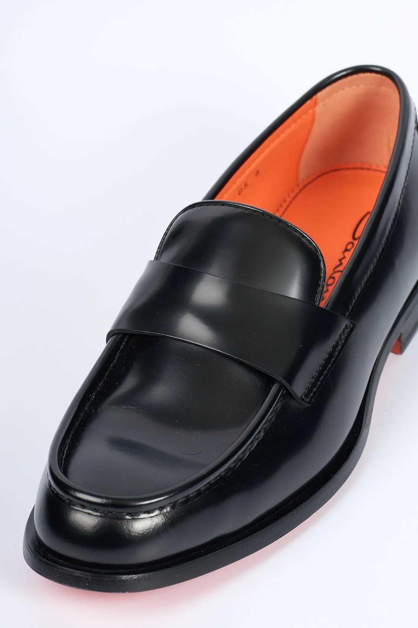 Santoni Mocassino Pelle Nero Uomo