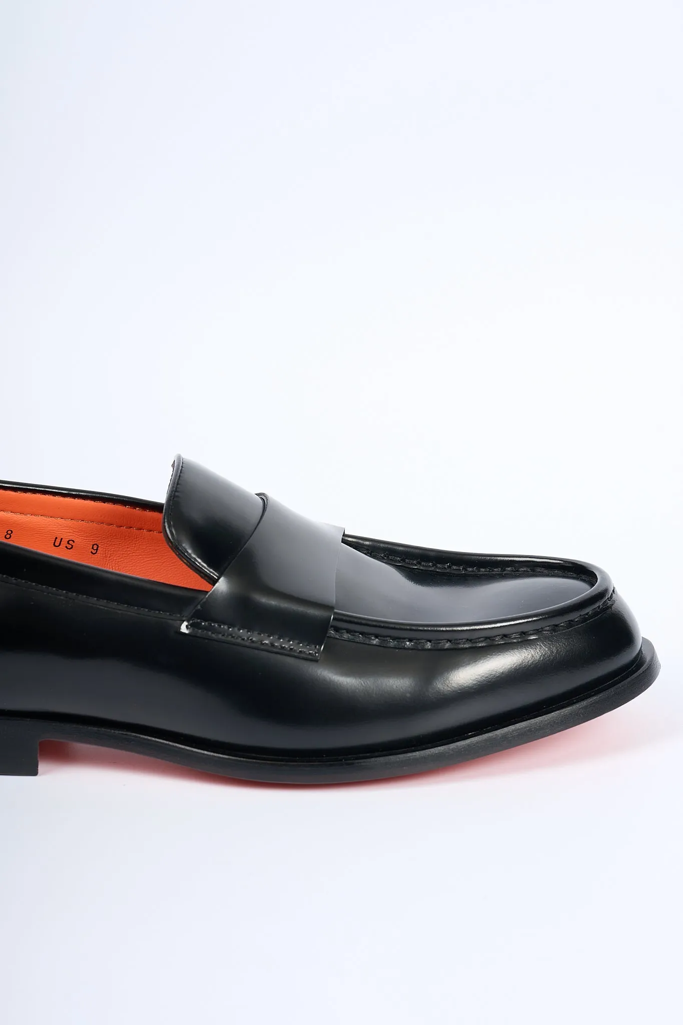 Santoni Mocassino Pelle Nero Uomo