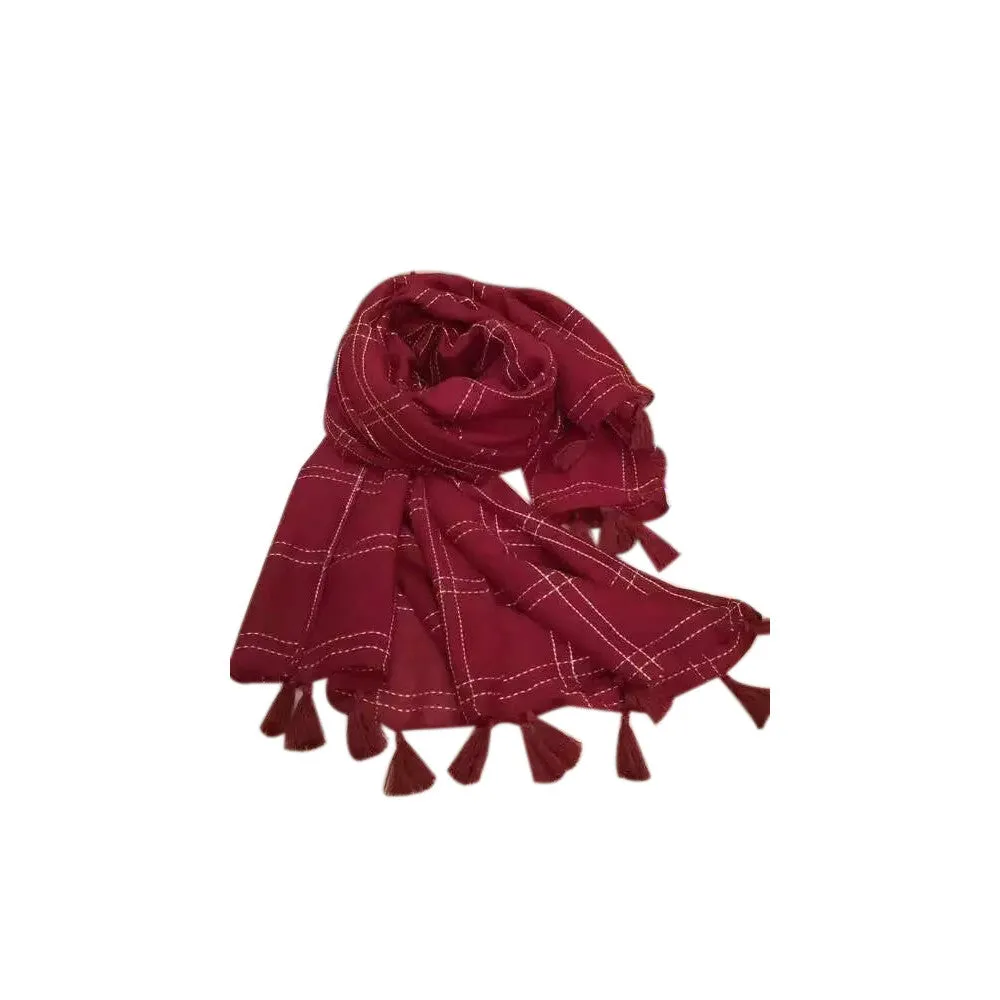 Scarf Beach Scarves From India poncho Casual Loose Sexy Shawls Ladies Plaid Fringed Wrap Scarfs