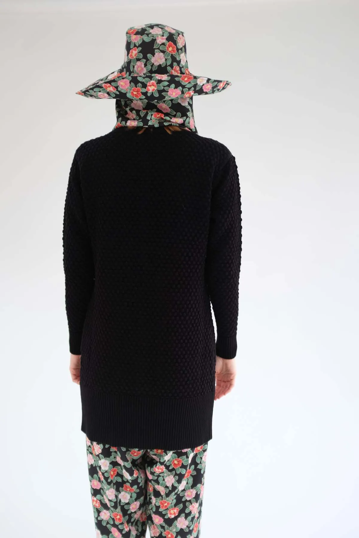 Scarf Hat - Black Floral