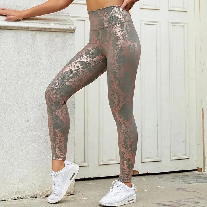 Snake Metallic Leggings in Gold