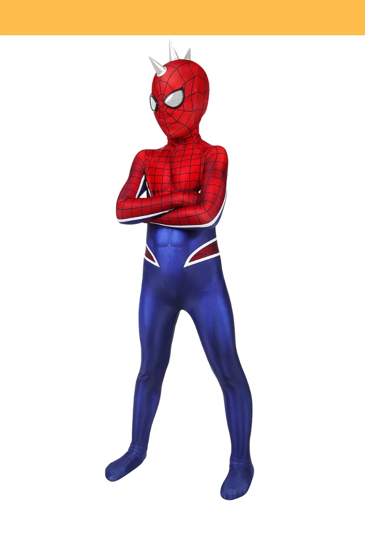 Spiderman PS4 Game Punk Suit Kids Size Digital Printed Cosplay Costume