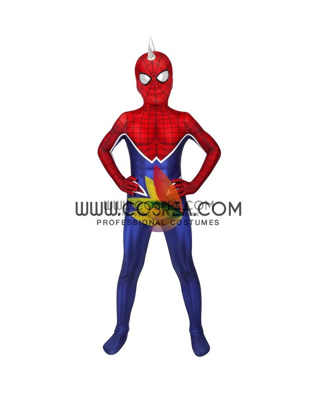 Spiderman PS4 Game Punk Suit Kids Size Digital Printed Cosplay Costume