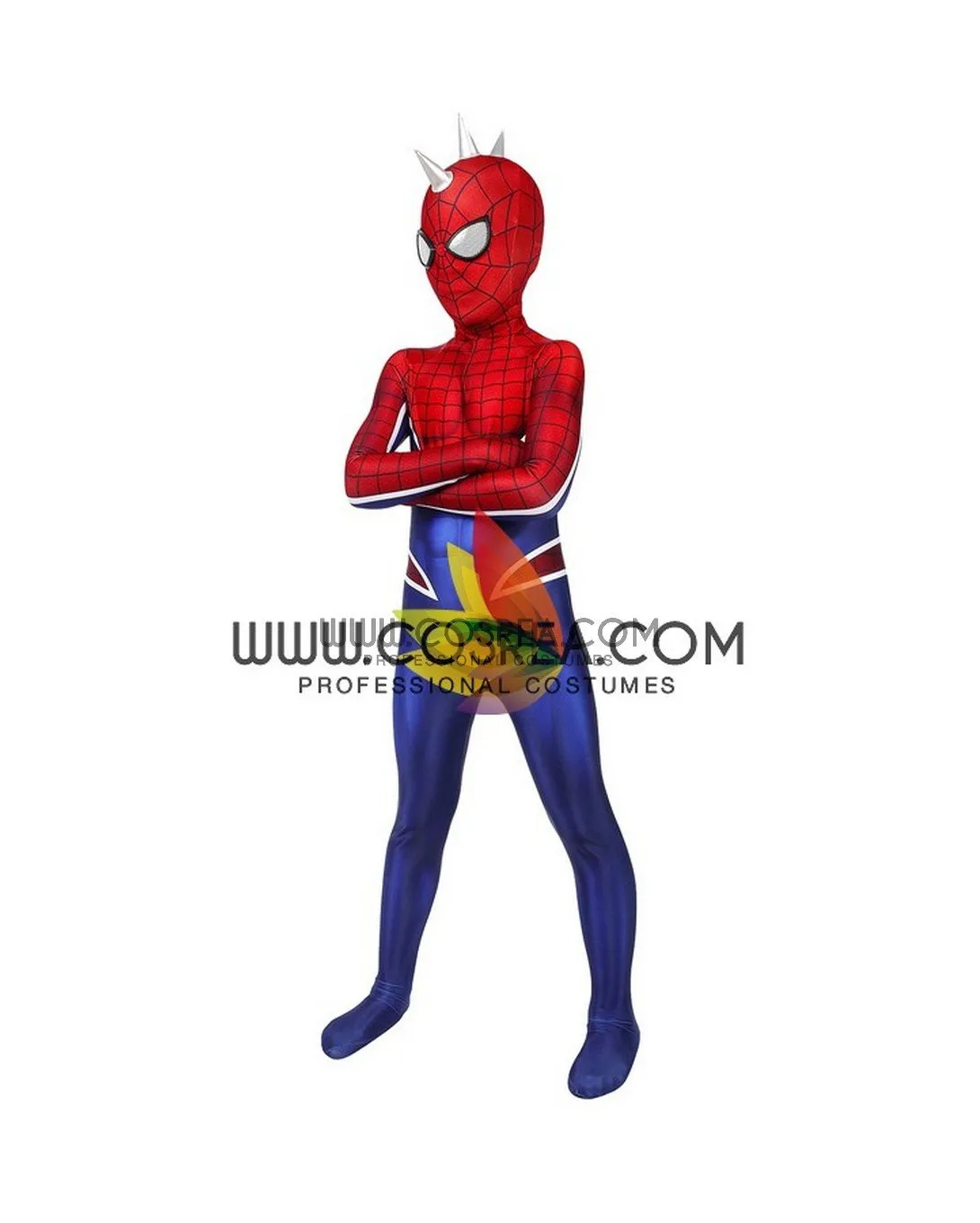 Spiderman PS4 Game Punk Suit Kids Size Digital Printed Cosplay Costume