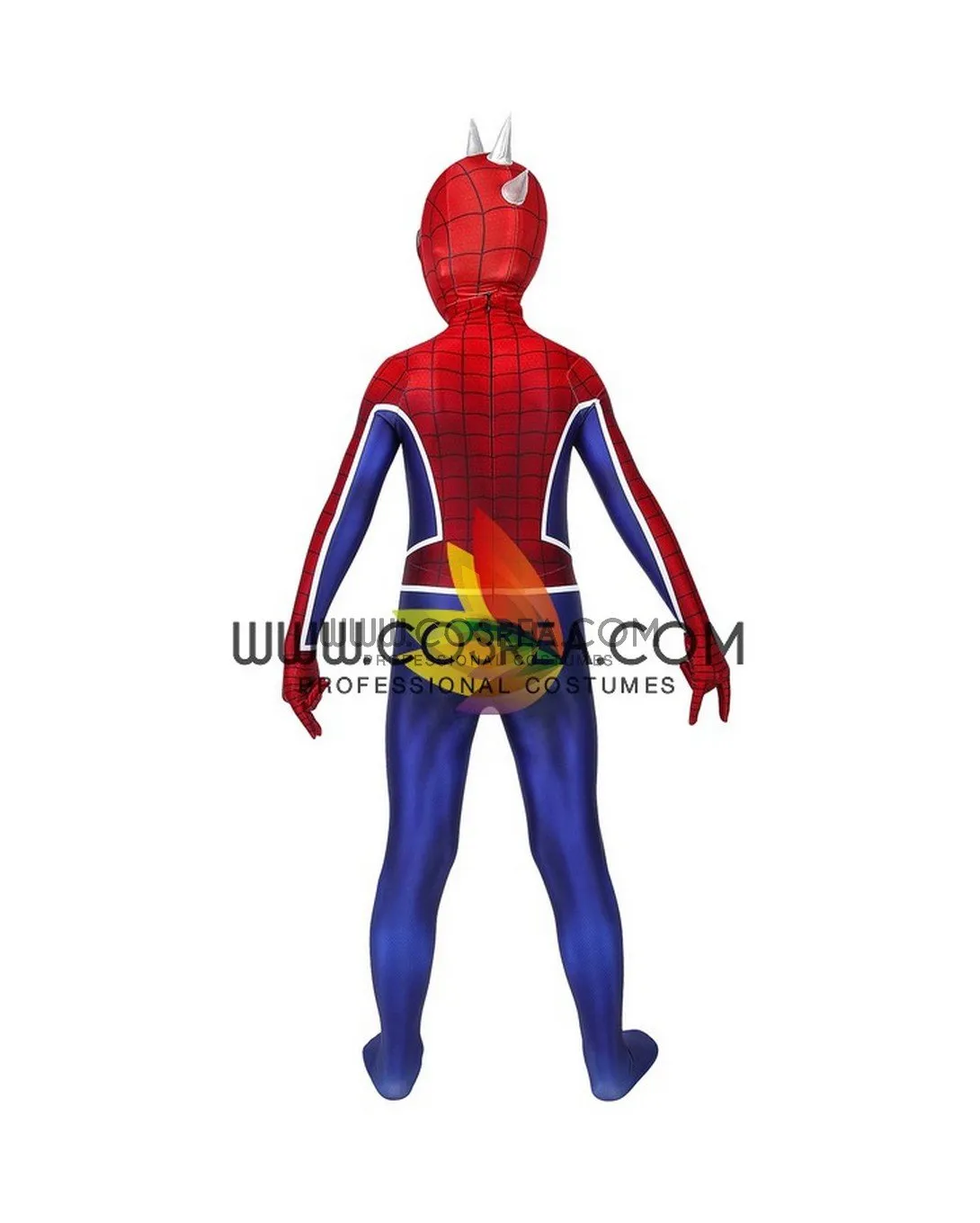 Spiderman PS4 Game Punk Suit Kids Size Digital Printed Cosplay Costume