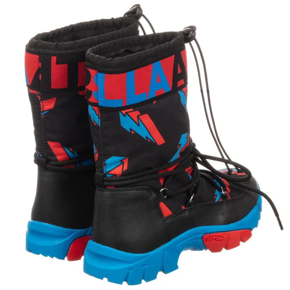 Teen Black Logo Snow Boots