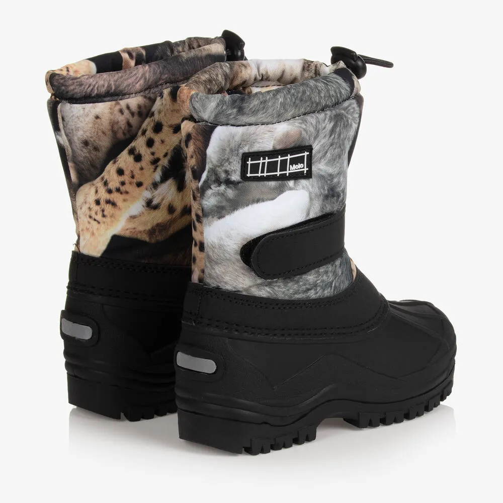 Teen Brown Leopard Snow Boots