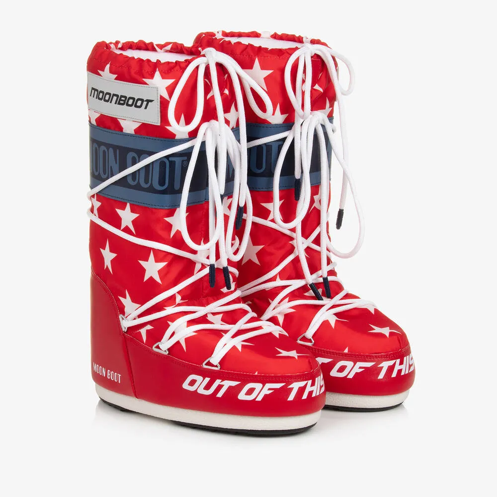 Teen Red Retrobiker Snow Boots