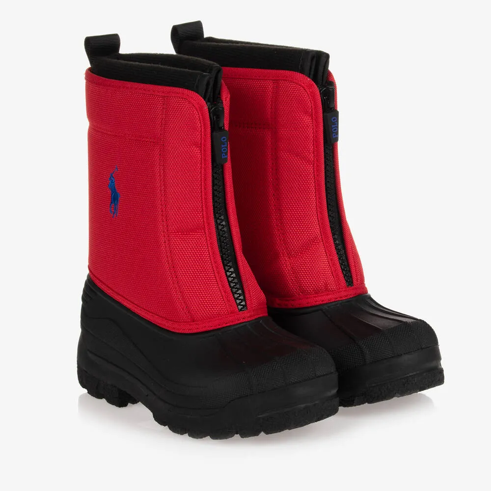 Teen Red Zipped Snow Boots