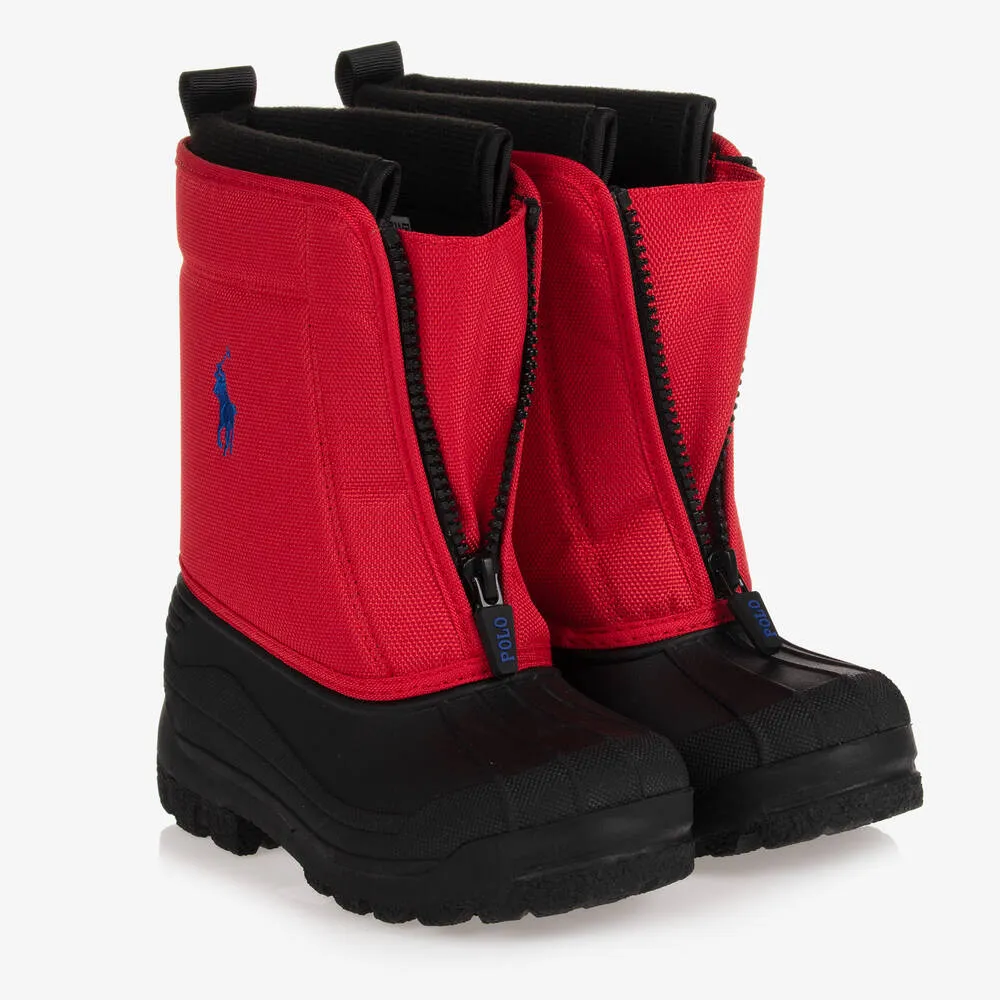 Teen Red Zipped Snow Boots