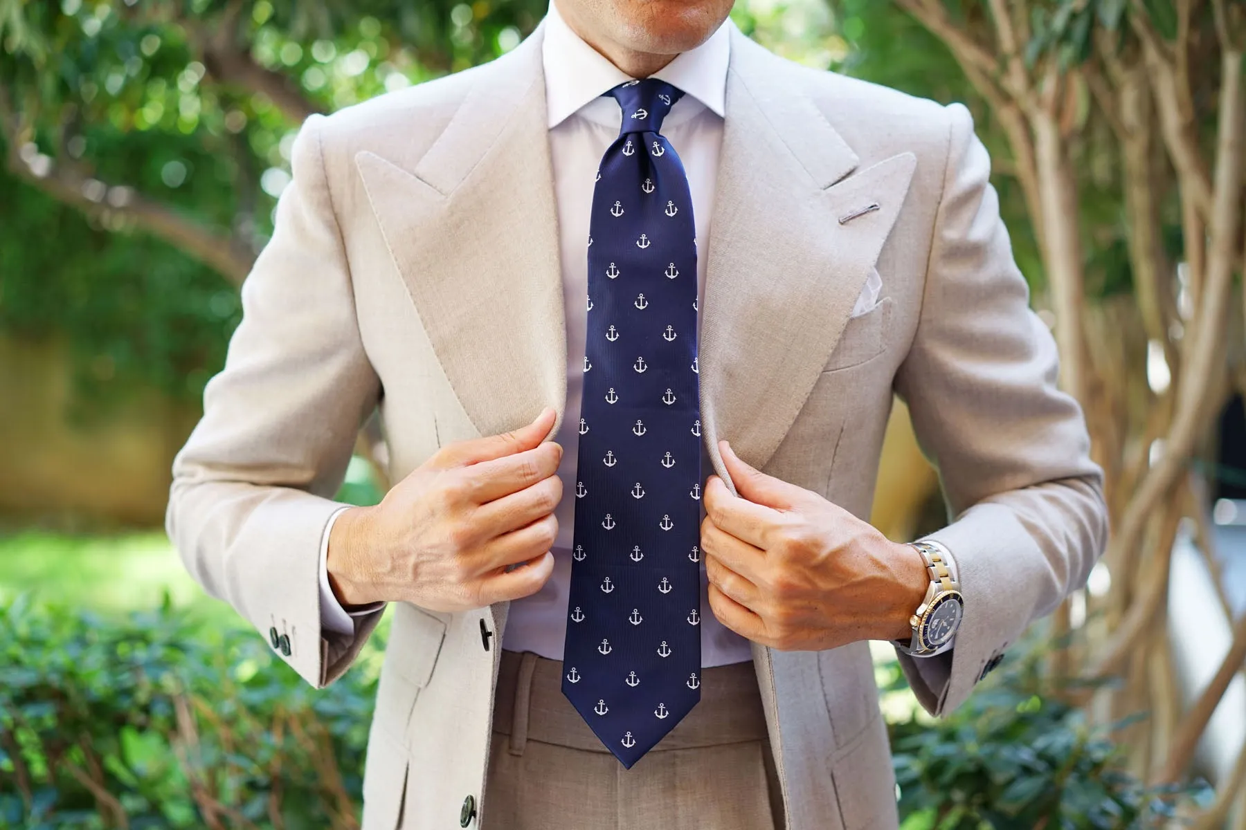 The OTAA Navy Blue Anchor Necktie