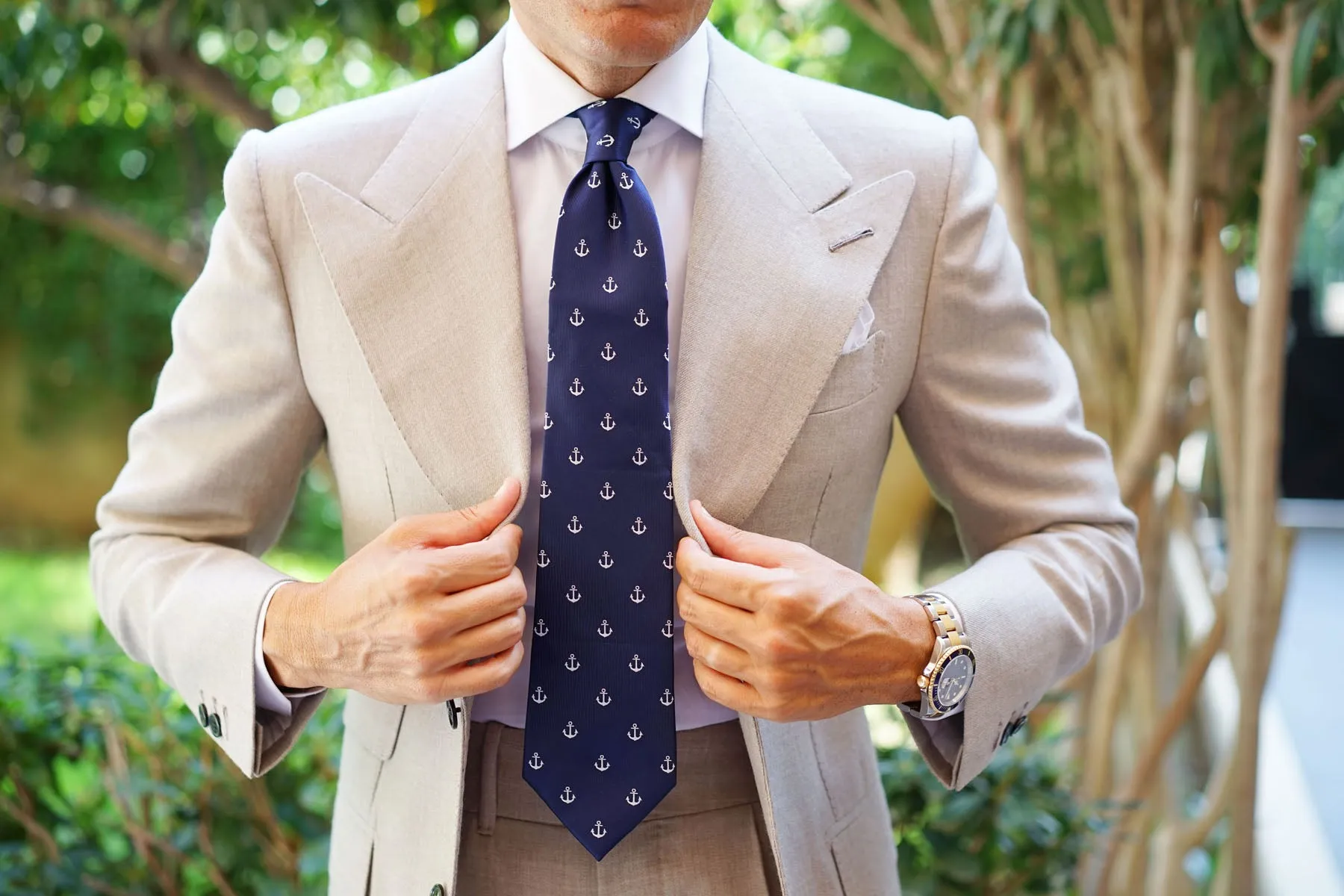 The OTAA Navy Blue Anchor Necktie