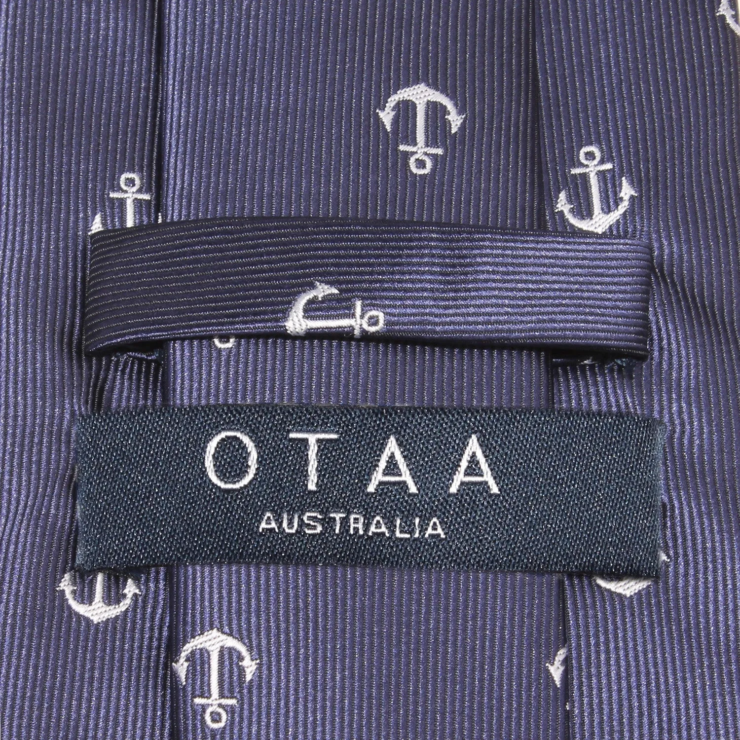 The OTAA Navy Blue Anchor Necktie