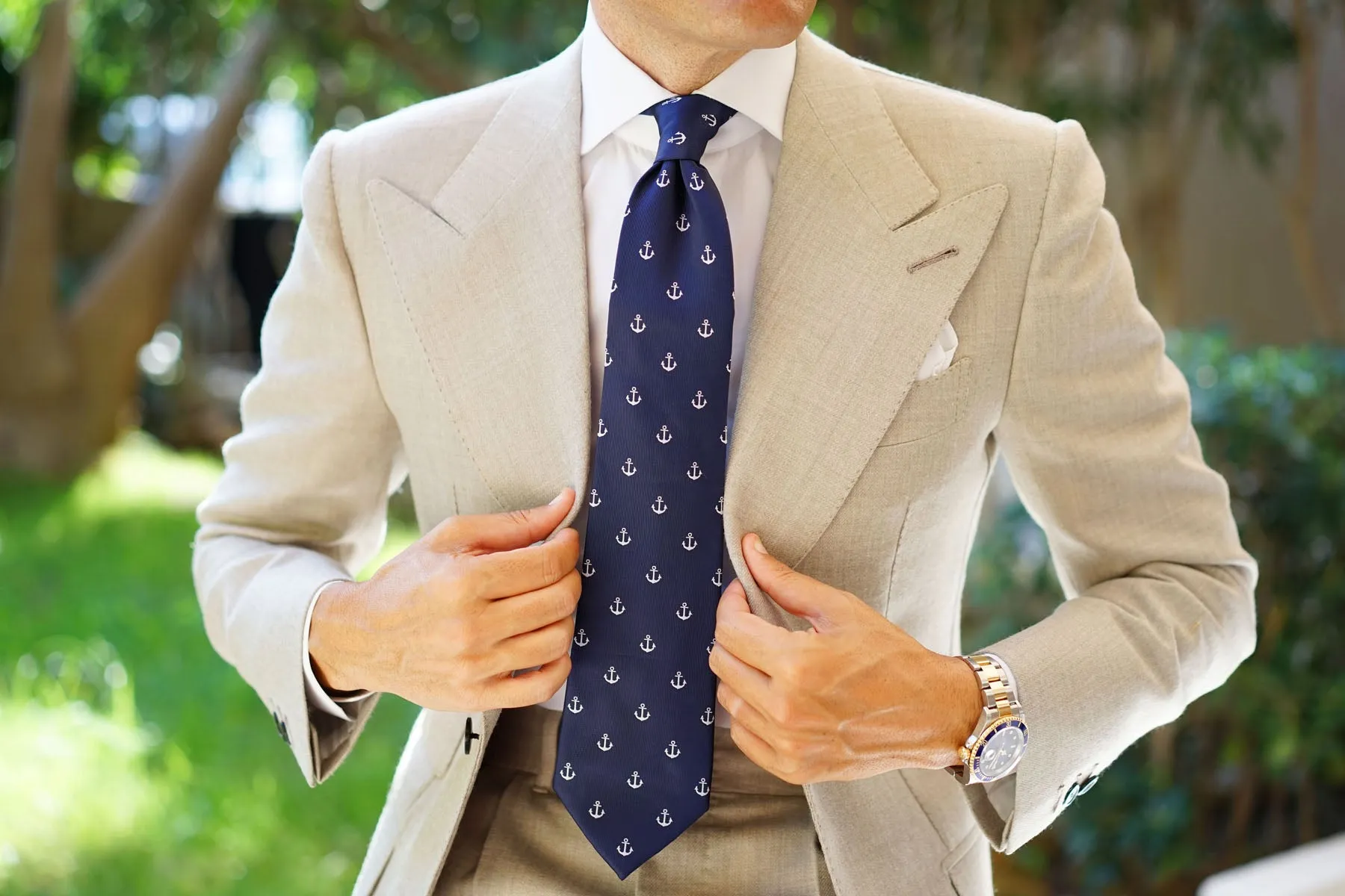 The OTAA Navy Blue Anchor Necktie