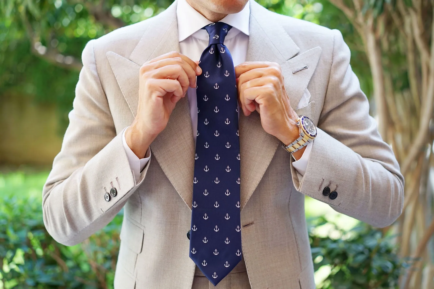 The OTAA Navy Blue Anchor Necktie