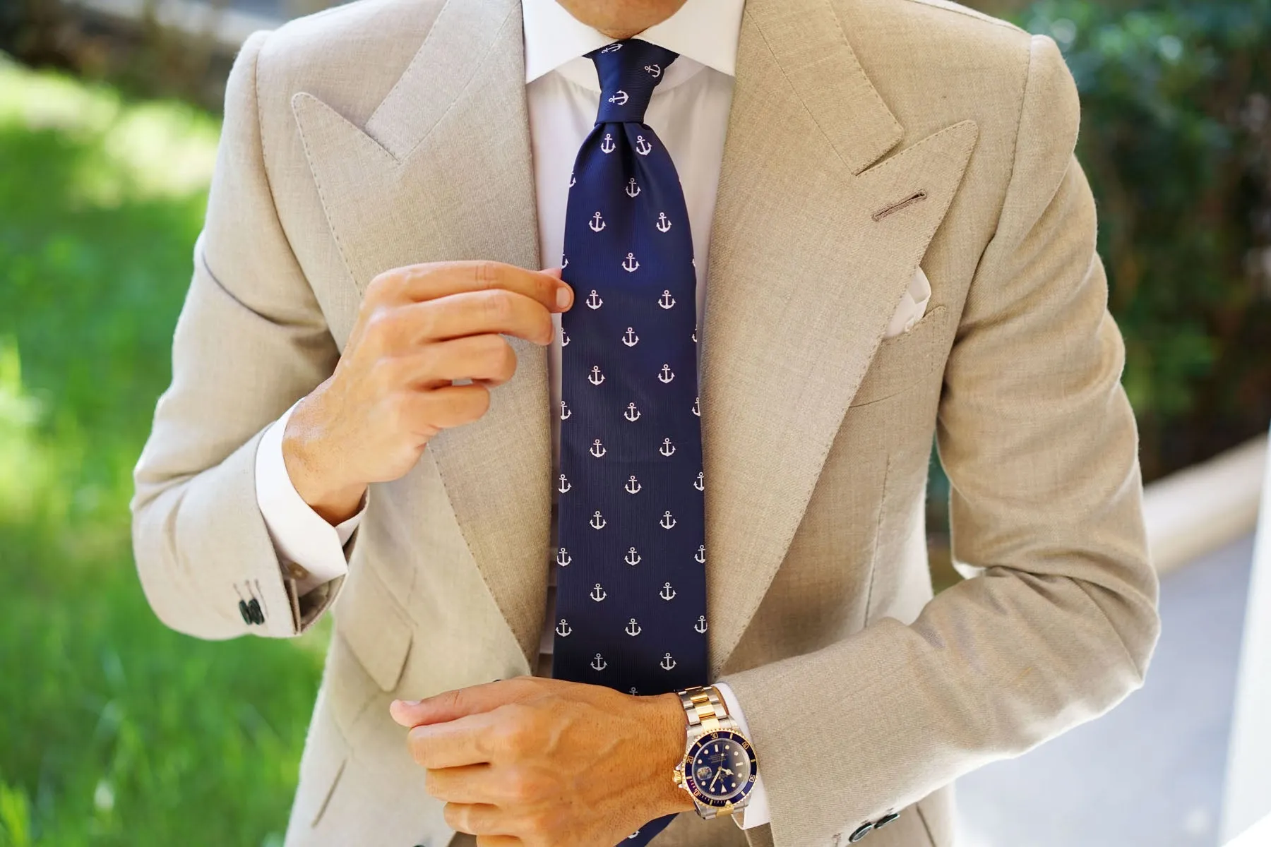 The OTAA Navy Blue Anchor Necktie