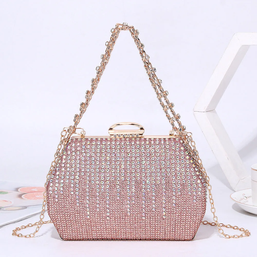 Vera Rhinestone Handbag in Light Pink