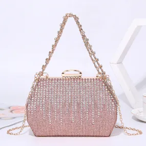 Vera Rhinestone Handbag in Light Pink