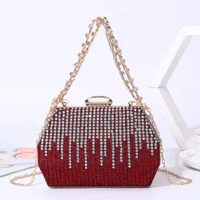 Vera Rhinestone Handbag in Red