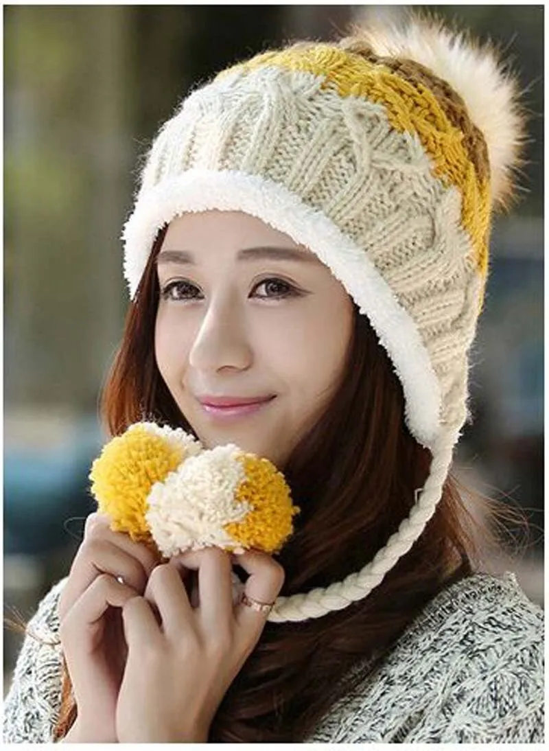 Warm Wool Beanie Knitted Masculino Gorros Winter Hat for Women