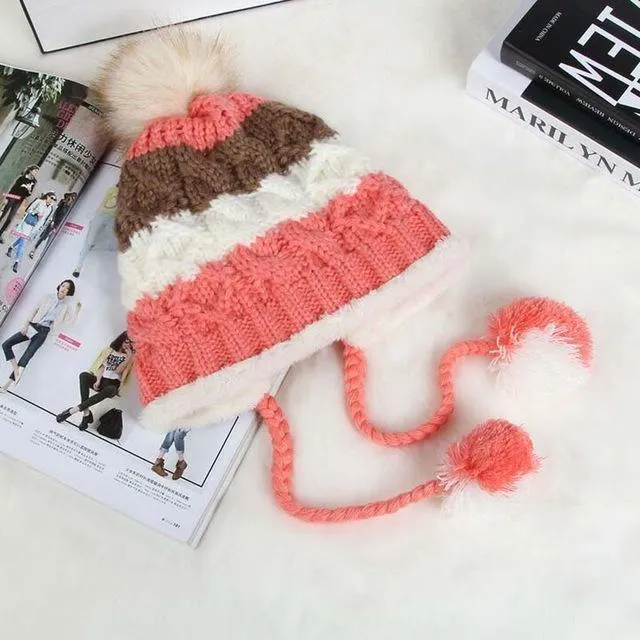 Warm Wool Beanie Knitted Masculino Gorros Winter Hat for Women