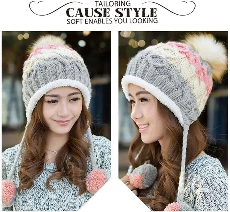 Warm Wool Beanie Knitted Masculino Gorros Winter Hat for Women