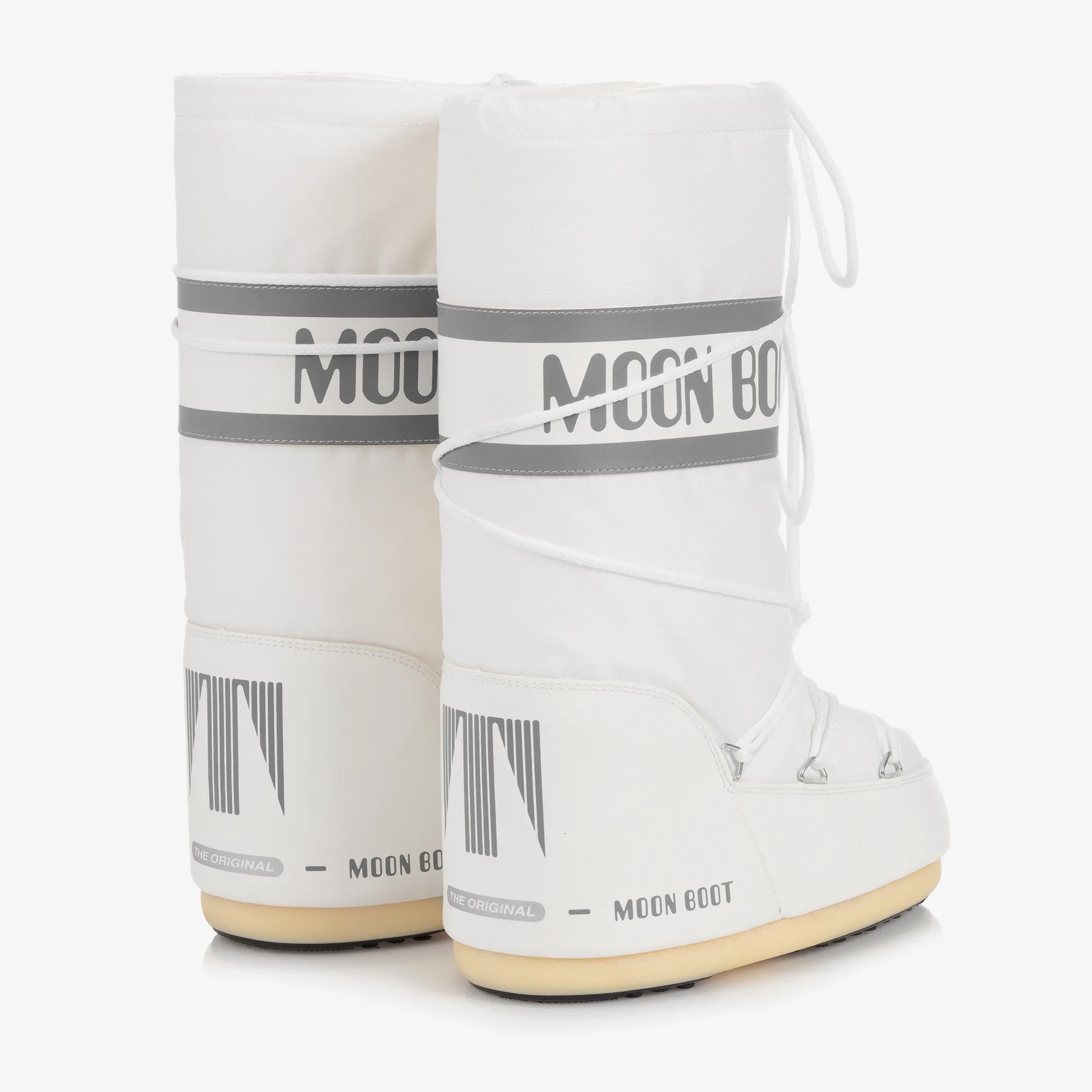 White Icon Nylon Snow Boots