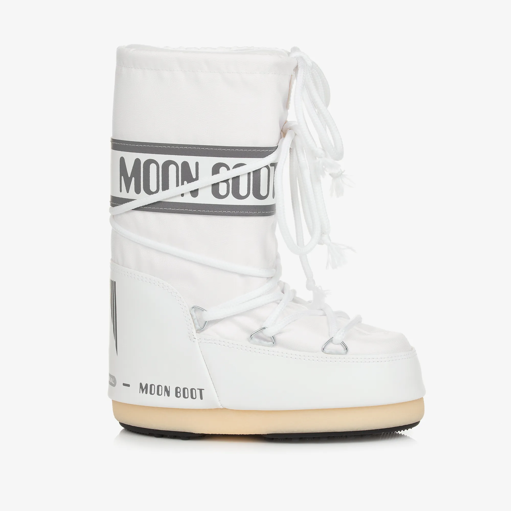 White Icon Nylon Snow Boots