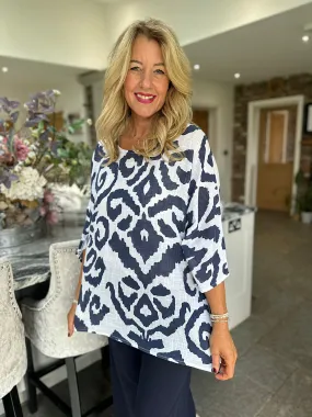 White Patterned Top Kirsty