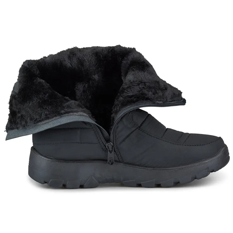 Women's snow boots, comfortable winter shoes with a zipper black