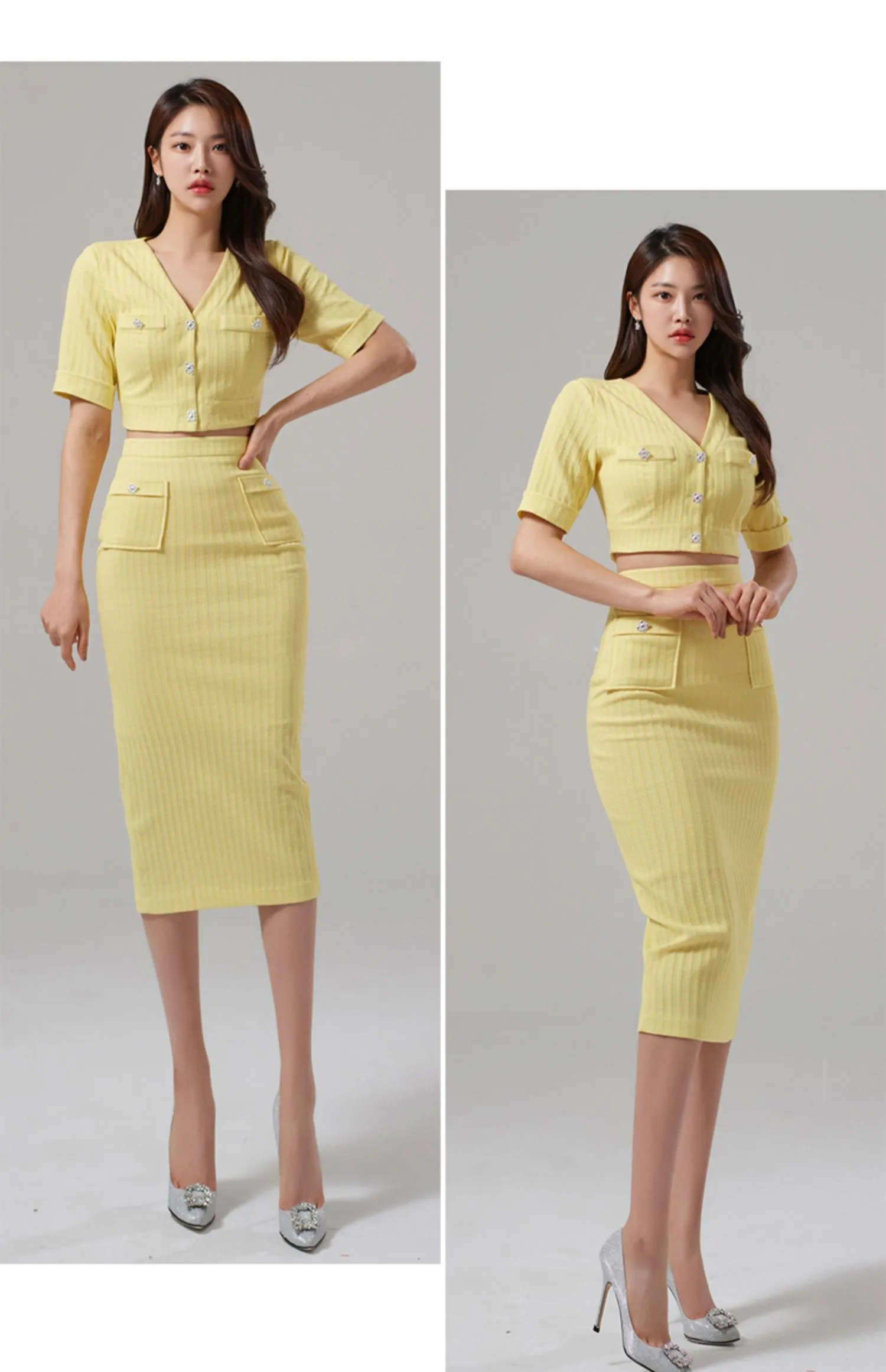 Women's Summer Casual Solid Short Sleeves Mid Calf Two Piece Suit