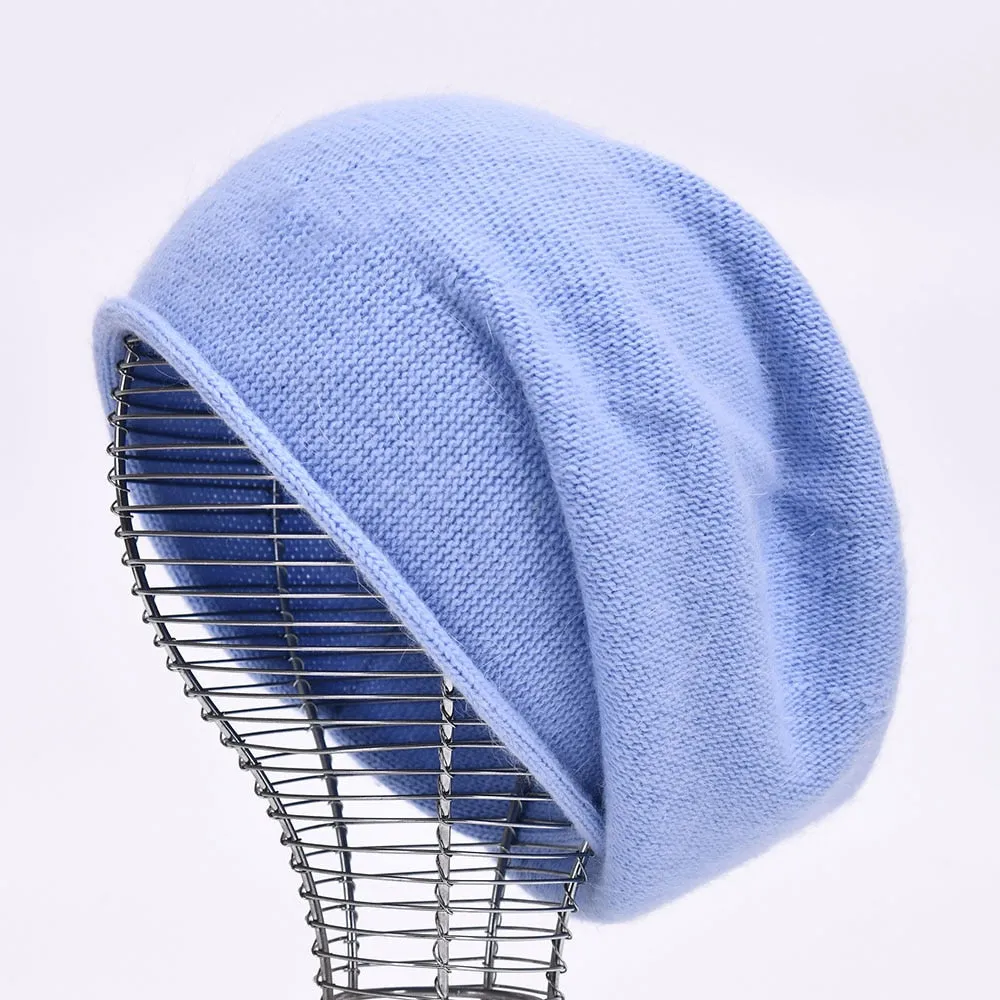 Women's Winter Fashion Cashmere Wool Knitted Warm Beanie Cap