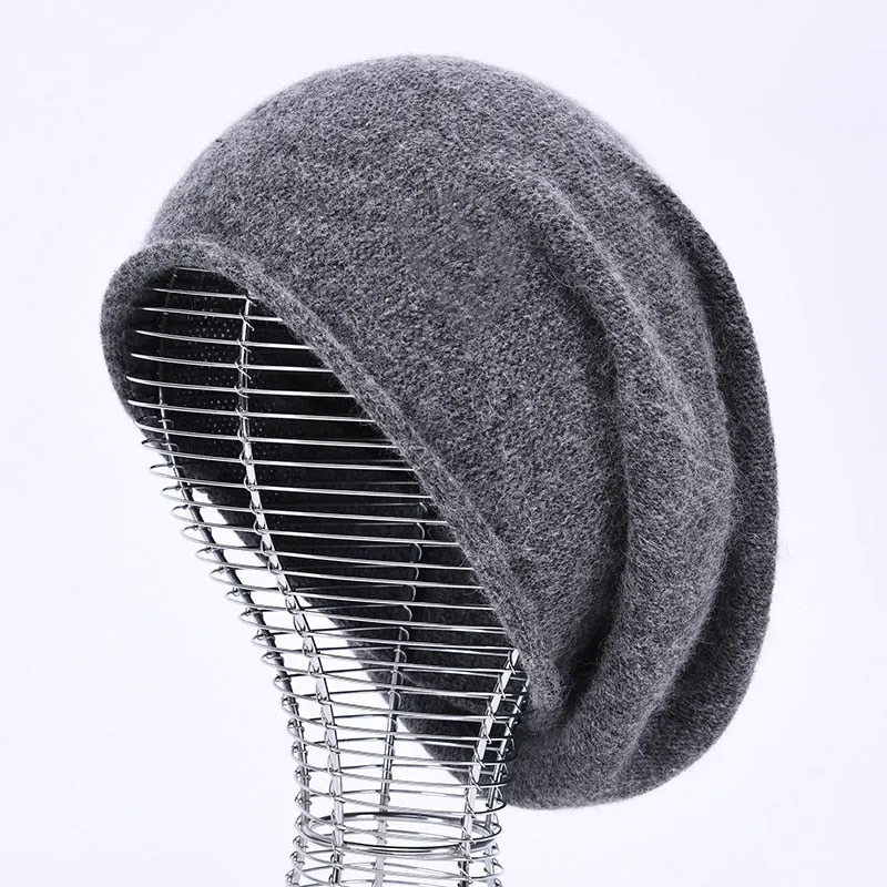 Women's Winter Fashion Cashmere Wool Knitted Warm Beanie Cap