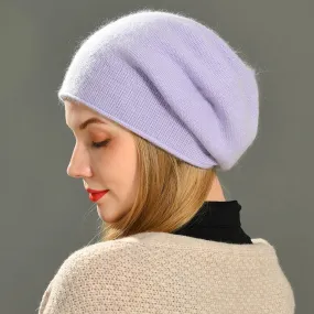 Women's Winter Fashion Cashmere Wool Knitted Warm Beanie Cap