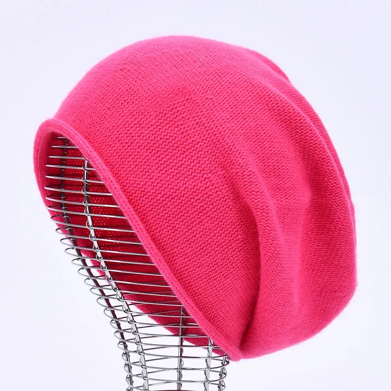 Women's Winter Fashion Cashmere Wool Knitted Warm Beanie Cap