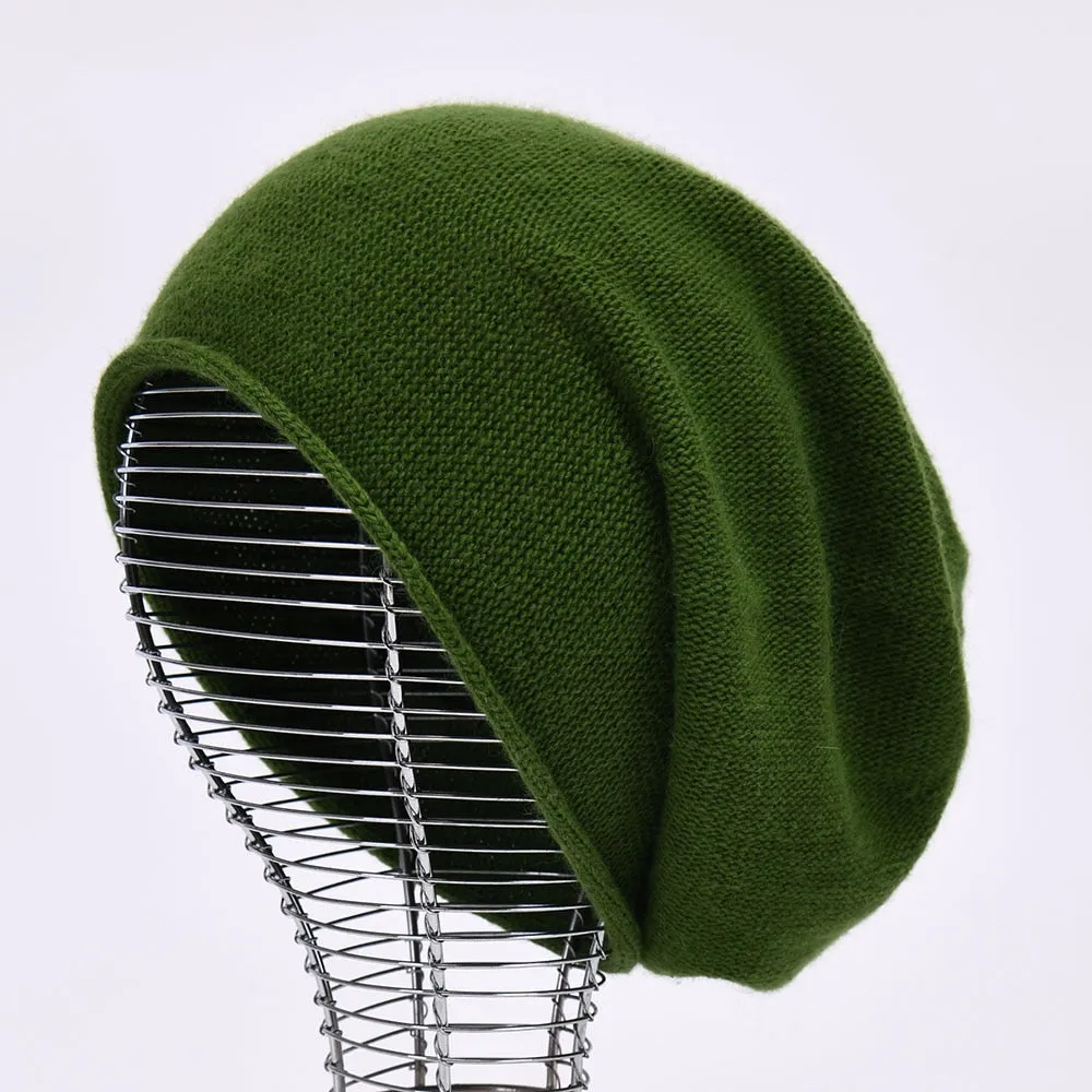 Women's Winter Fashion Cashmere Wool Knitted Warm Beanie Cap