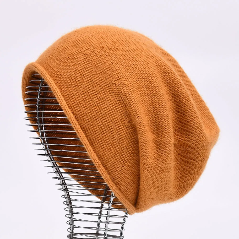 Women's Winter Fashion Cashmere Wool Knitted Warm Beanie Cap