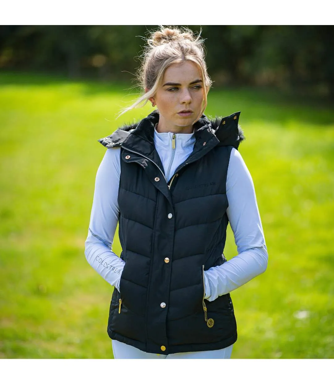 Womens/ladies leitholm quilted gilet black Coldstream