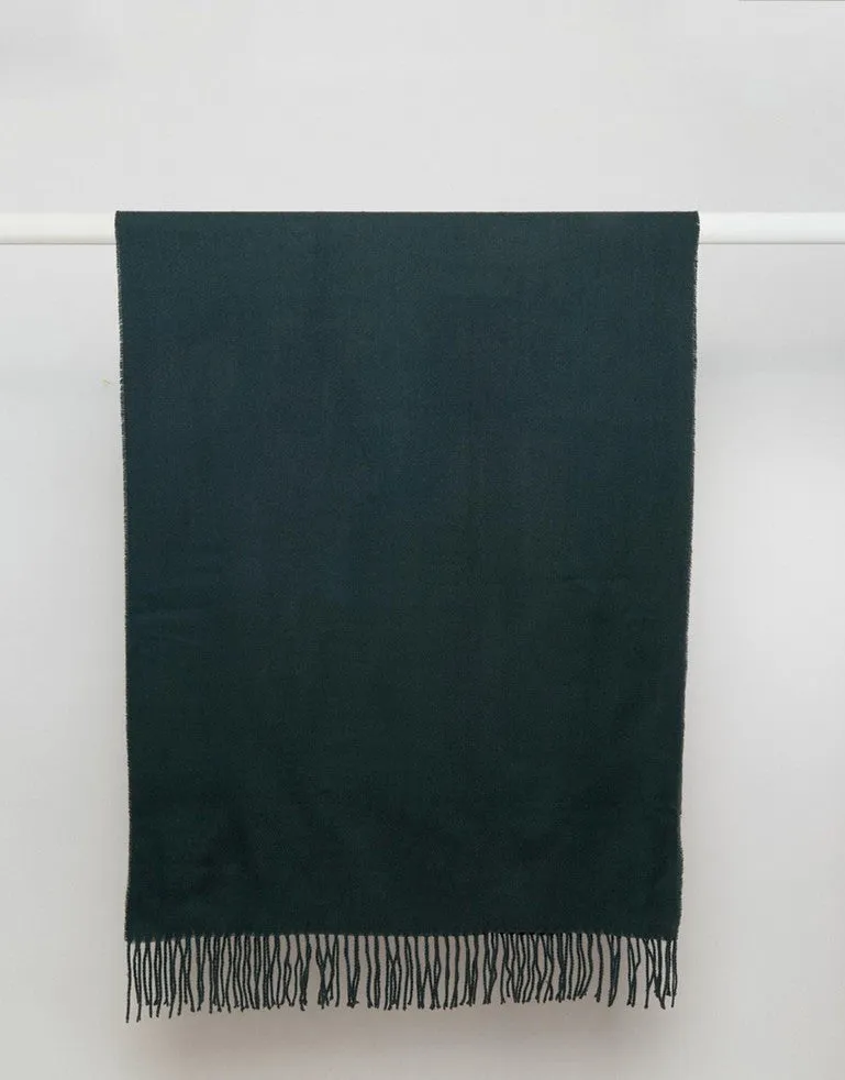 Woven Blanket Scarf In Green