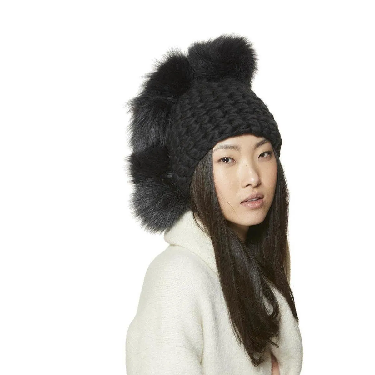 XL poms pohawk graphite beanies - dark grey