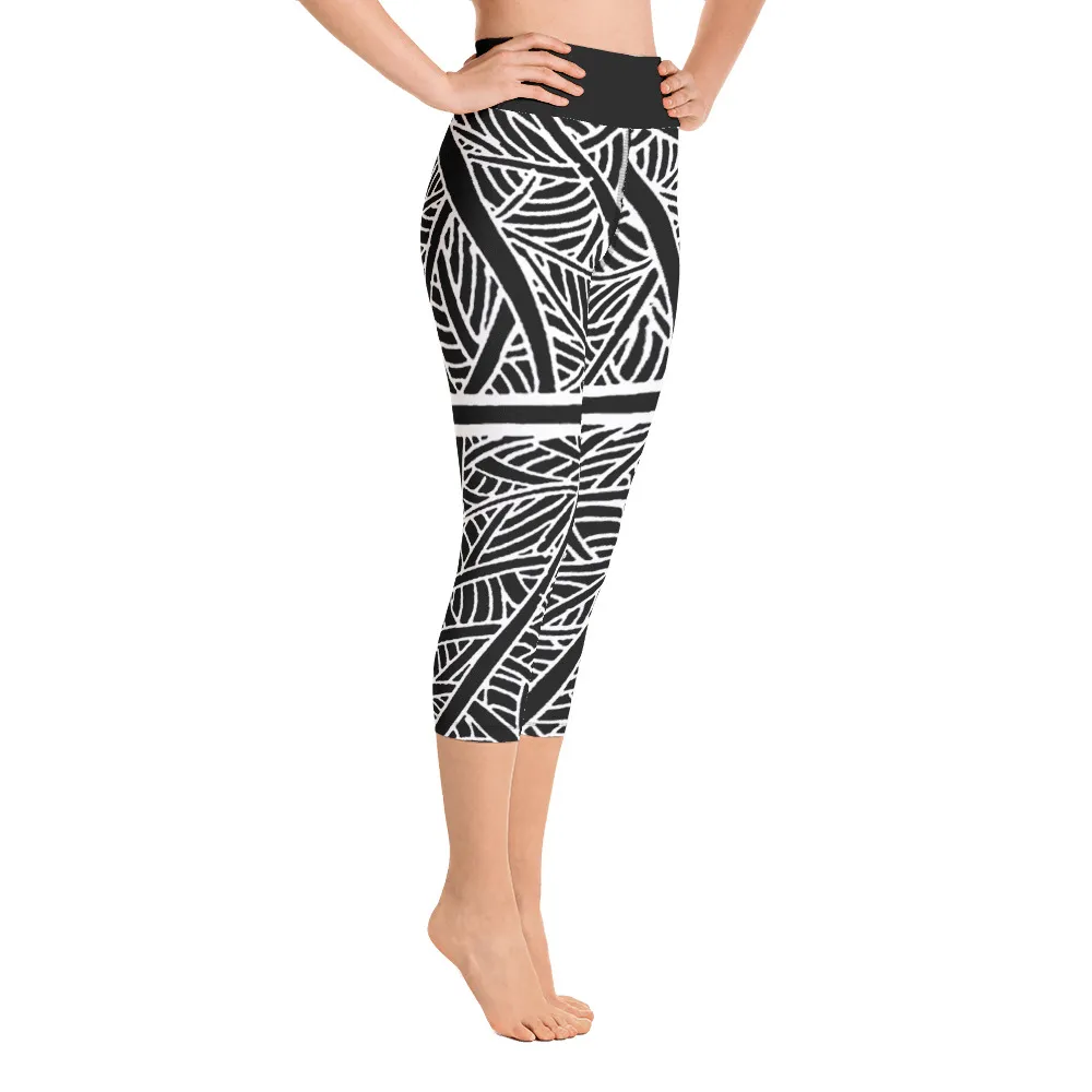 Yoga Capri Leggings Austin Pecan Leaf