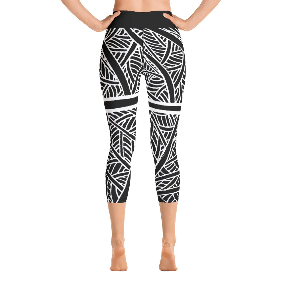 Yoga Capri Leggings Austin Pecan Leaf