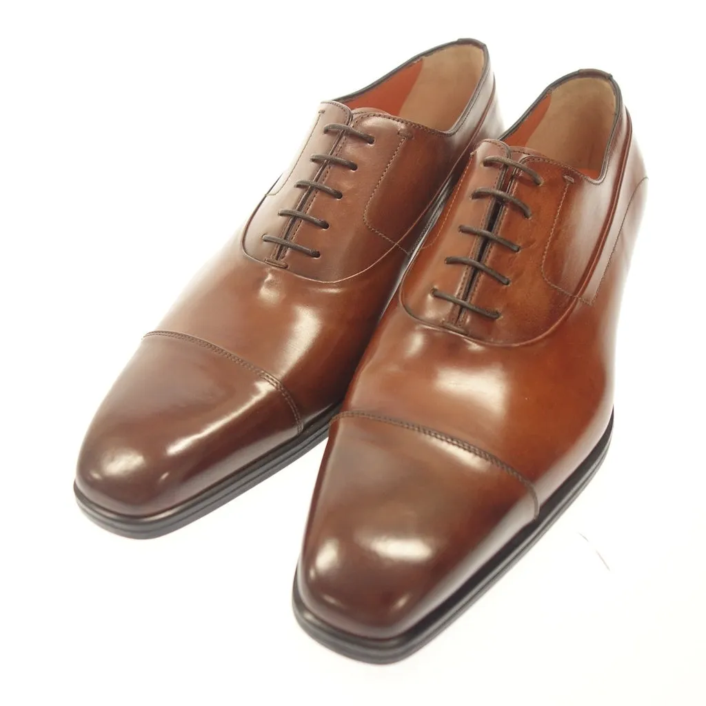 新品同様◆サントーニ レースアップシューズ ストレートチップ メンズ ブラウン サイズ8 15346 Santoni【AFD6】