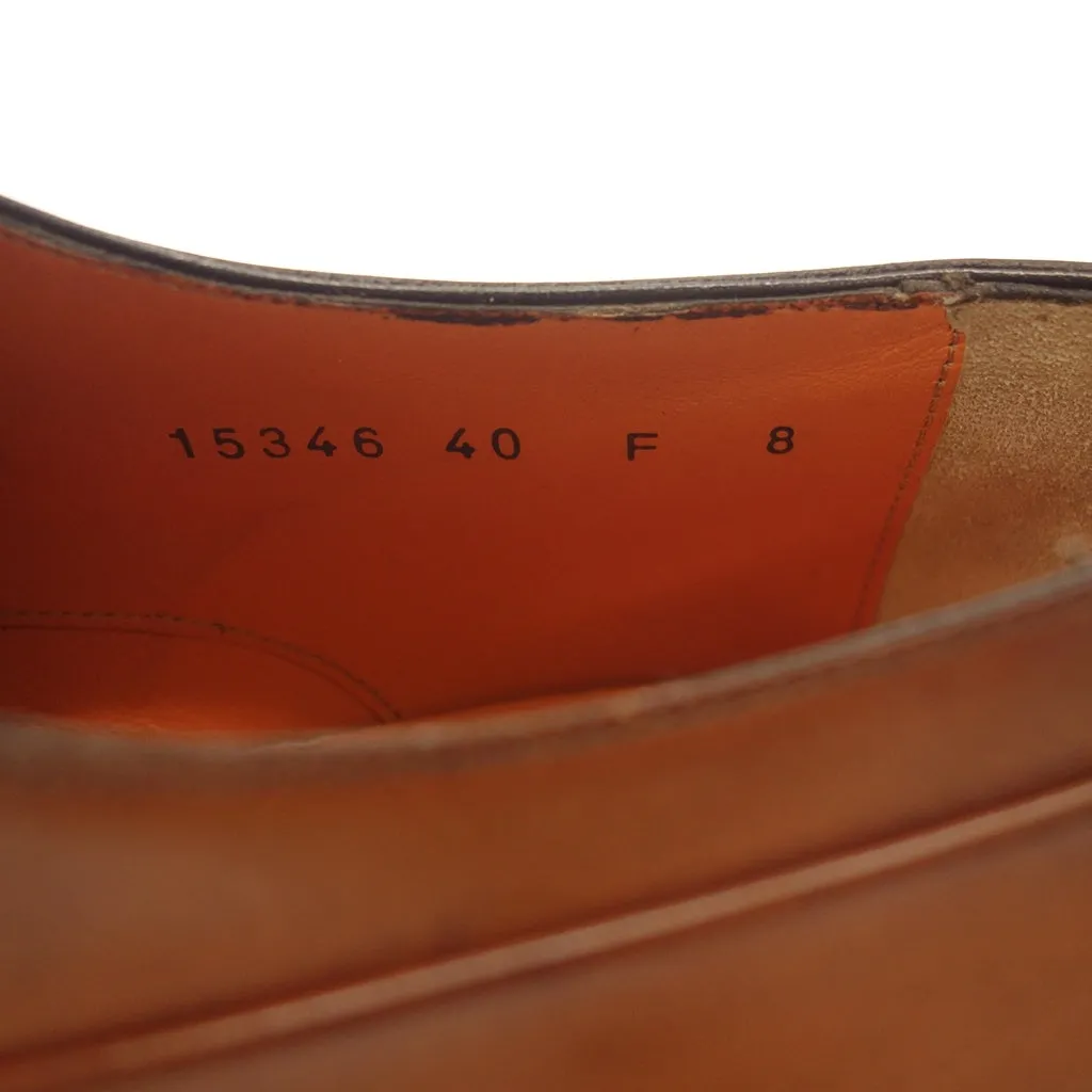 新品同様◆サントーニ レースアップシューズ ストレートチップ メンズ ブラウン サイズ8 15346 Santoni【AFD6】