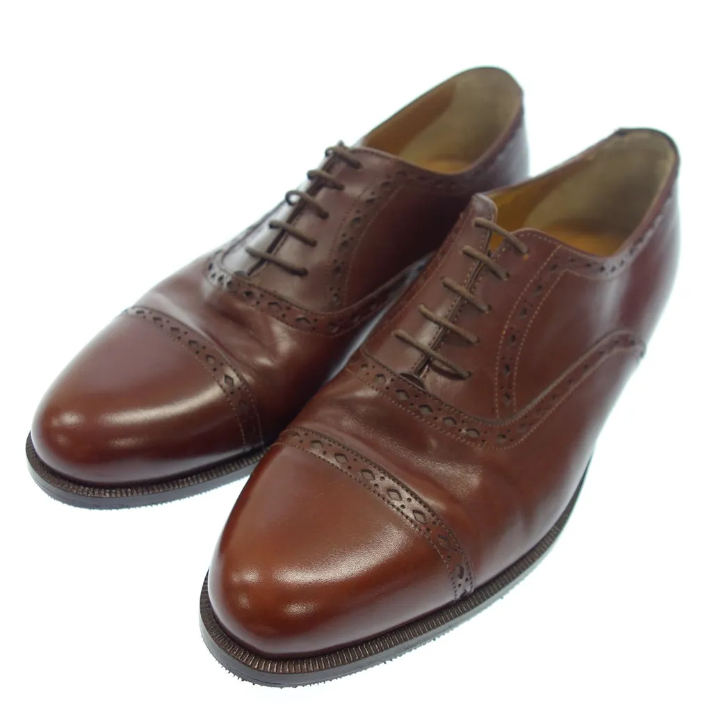 美品◆サントーニ レザーシューズ クラシコ クオーターブローグ メンズ 7.5 黒 Santoni【AFC2】