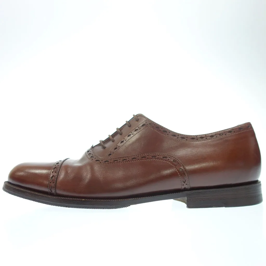 美品◆サントーニ レザーシューズ クラシコ クオーターブローグ メンズ 7.5 黒 Santoni【AFC2】